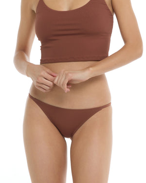 Ibiza Fixed Brasilia Bikini Bottom - Brown