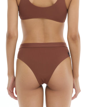 Ibiza Marlee High-Waisted Bikini Bottom - Brown