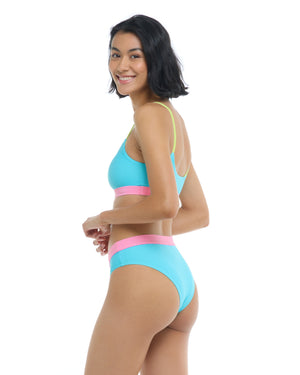 Spectrum Marlee High-Waist Bikini Bottom - Cyan