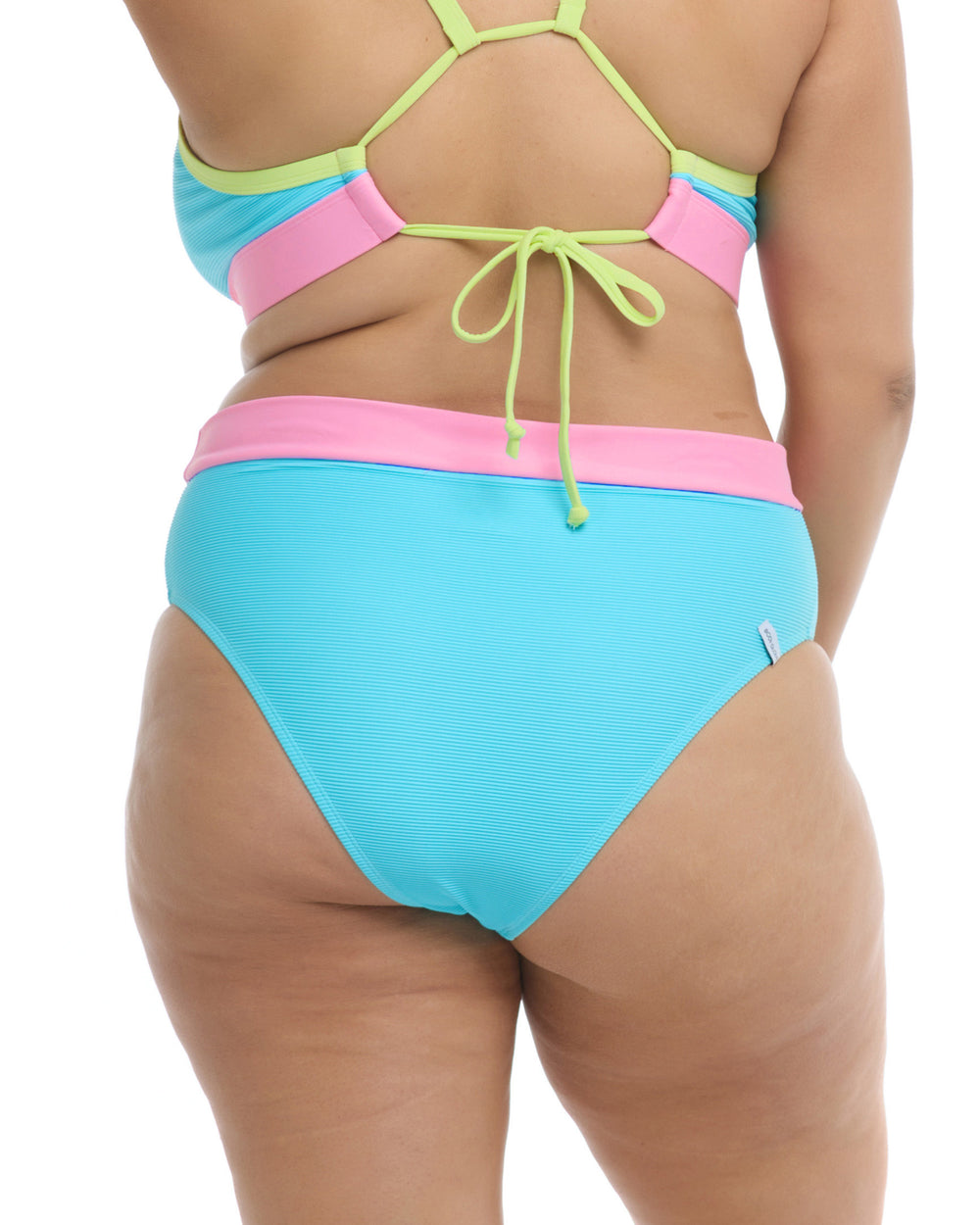 Women's High Cut Bikini Sets Underwear Pure Color Swimsuit Two Piece High  Waist Bikini with Bottom 