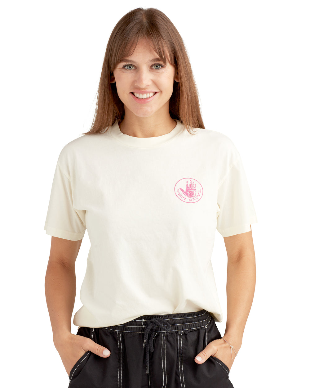 Hermosa Beach '53 Relaxed Fit Crop T-Shirt - Cream