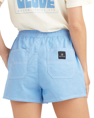 Edilee Elastic Waist Shorts - Blue