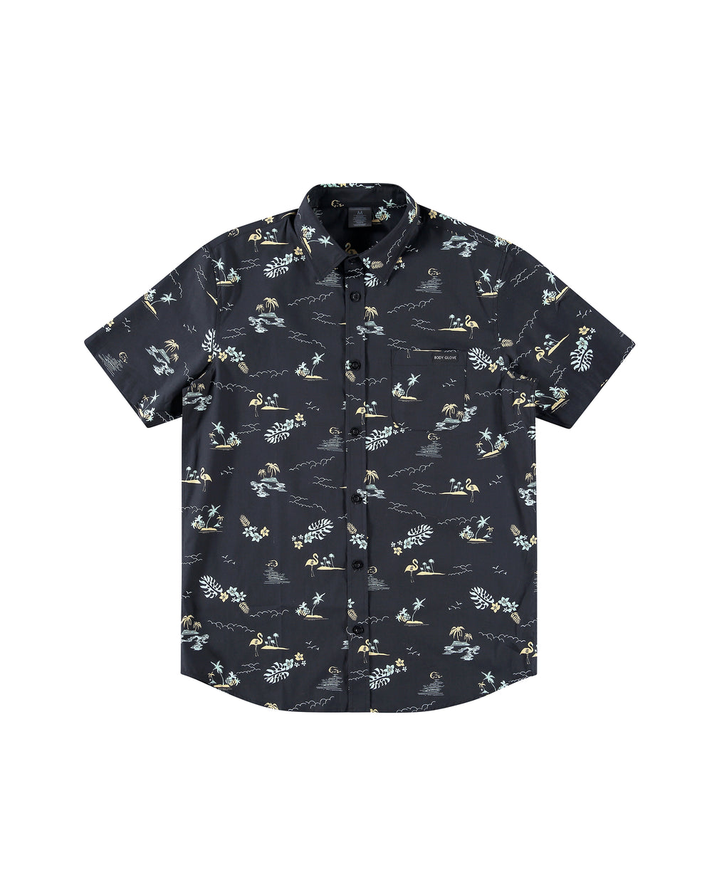 Island Vibe Button-Up Shirt - Black