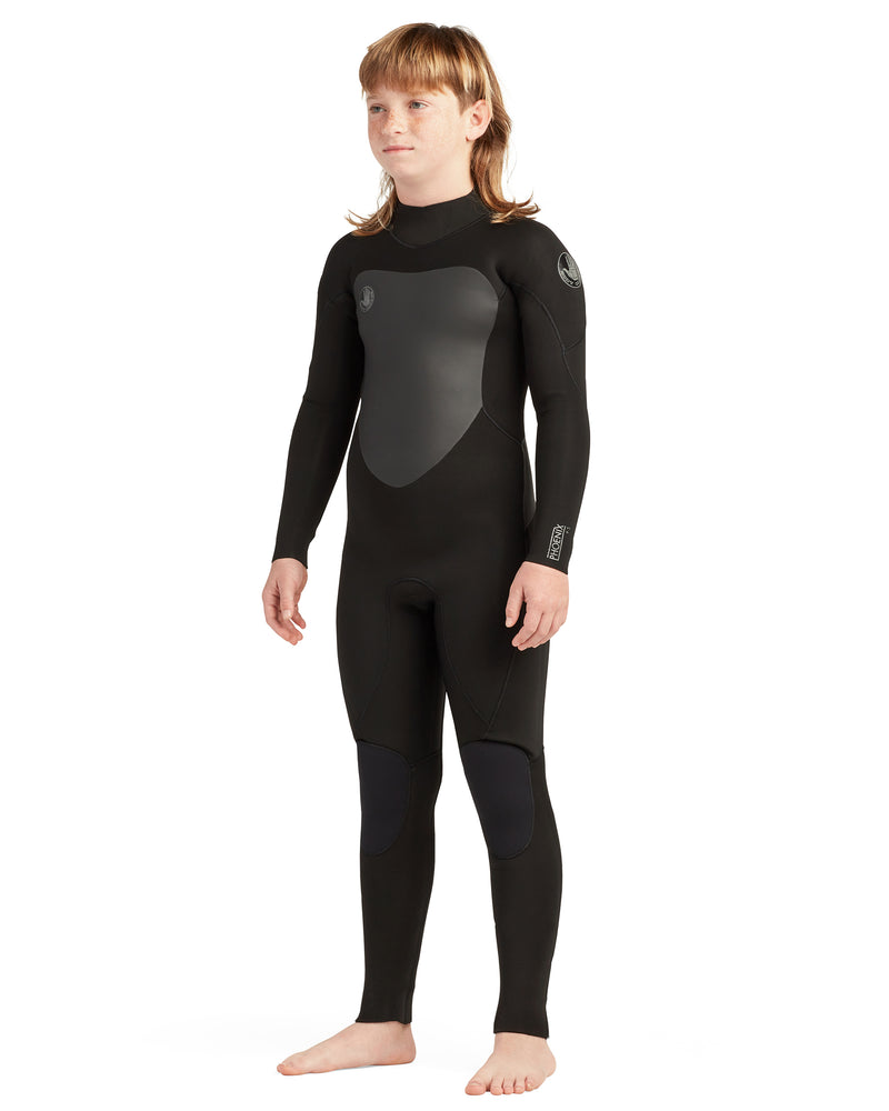 Phoenix 4/3mm Back-Zip Youth Fullsuit - Black