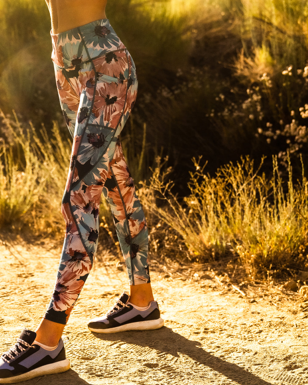 All-Over-Print Full-Length Legging With Pockets - Daisy Teal