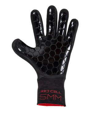 5mm Red Cell Five Finger Glove - Black