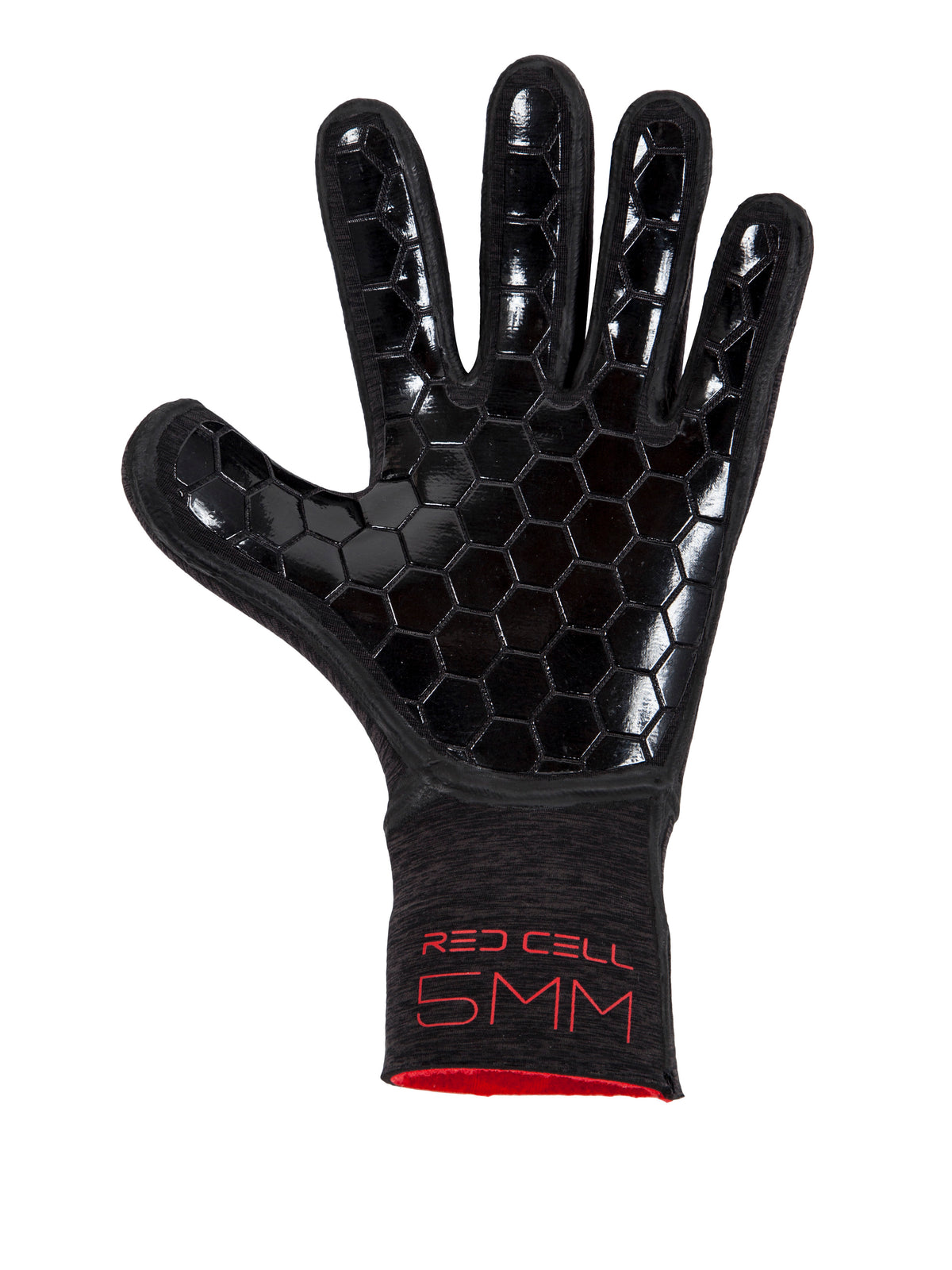 3mm Red Cell Five Finger Glove - Black
