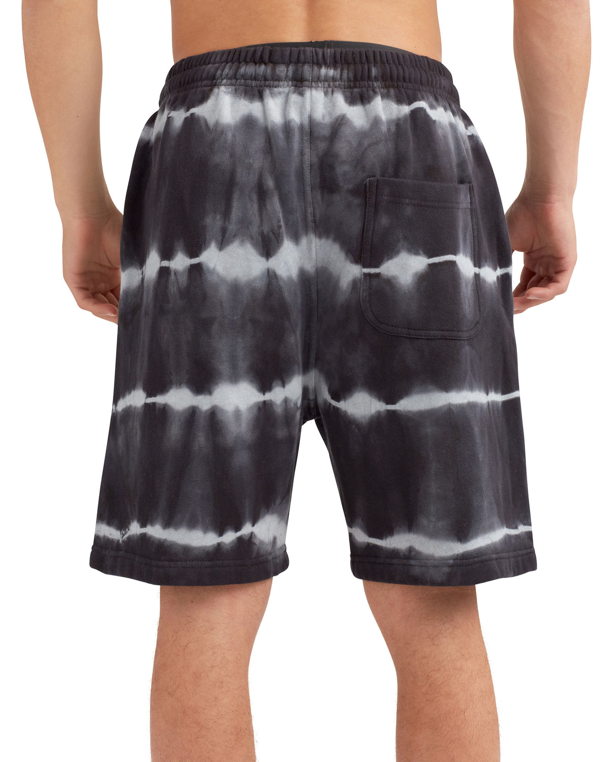 The Jogger Tie-Dyed Fleece Shorts - Black Tie Dye