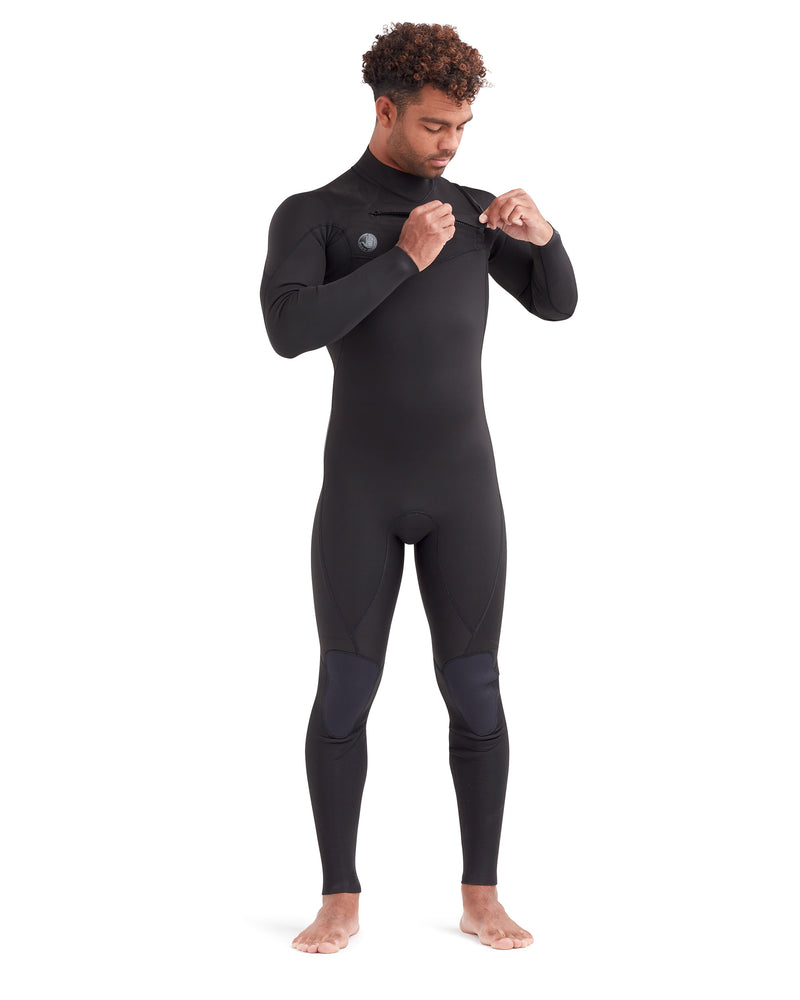 Phoenix 4/3mm Men's Chest-Zip Fullsuit - Black