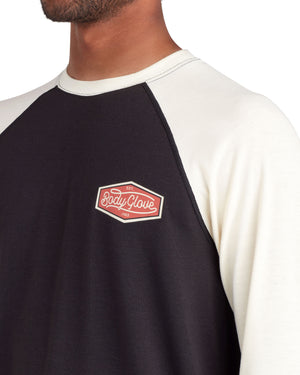Long-Sleeved Raglan UPF 50+ T-Shirt - Black/White