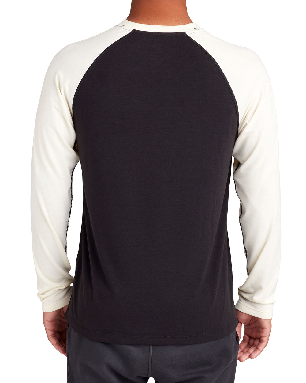 Long-Sleeved Raglan UPF 50+ T-Shirt - Black/White