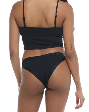 Ibiza Audrey Low-Rise Bikini Bottom - Black