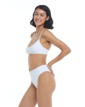 Ibiza Marlee High-Waist Bikini Bottom - White