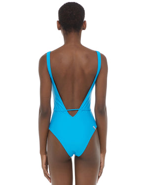 Smoothies Pam Belted One-Piece Swimsuit - Coastal