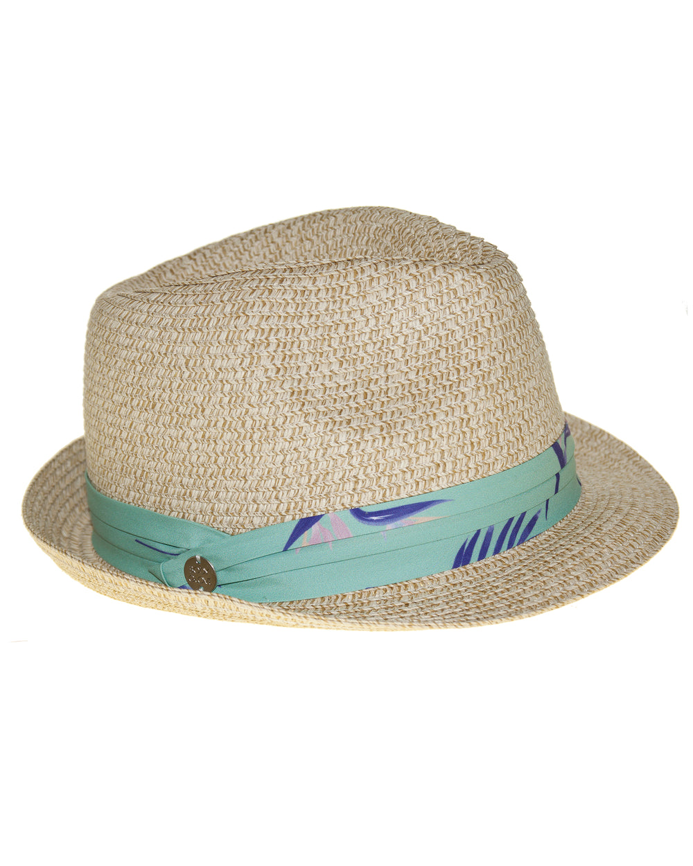 Straw Fedora Hat - Floral