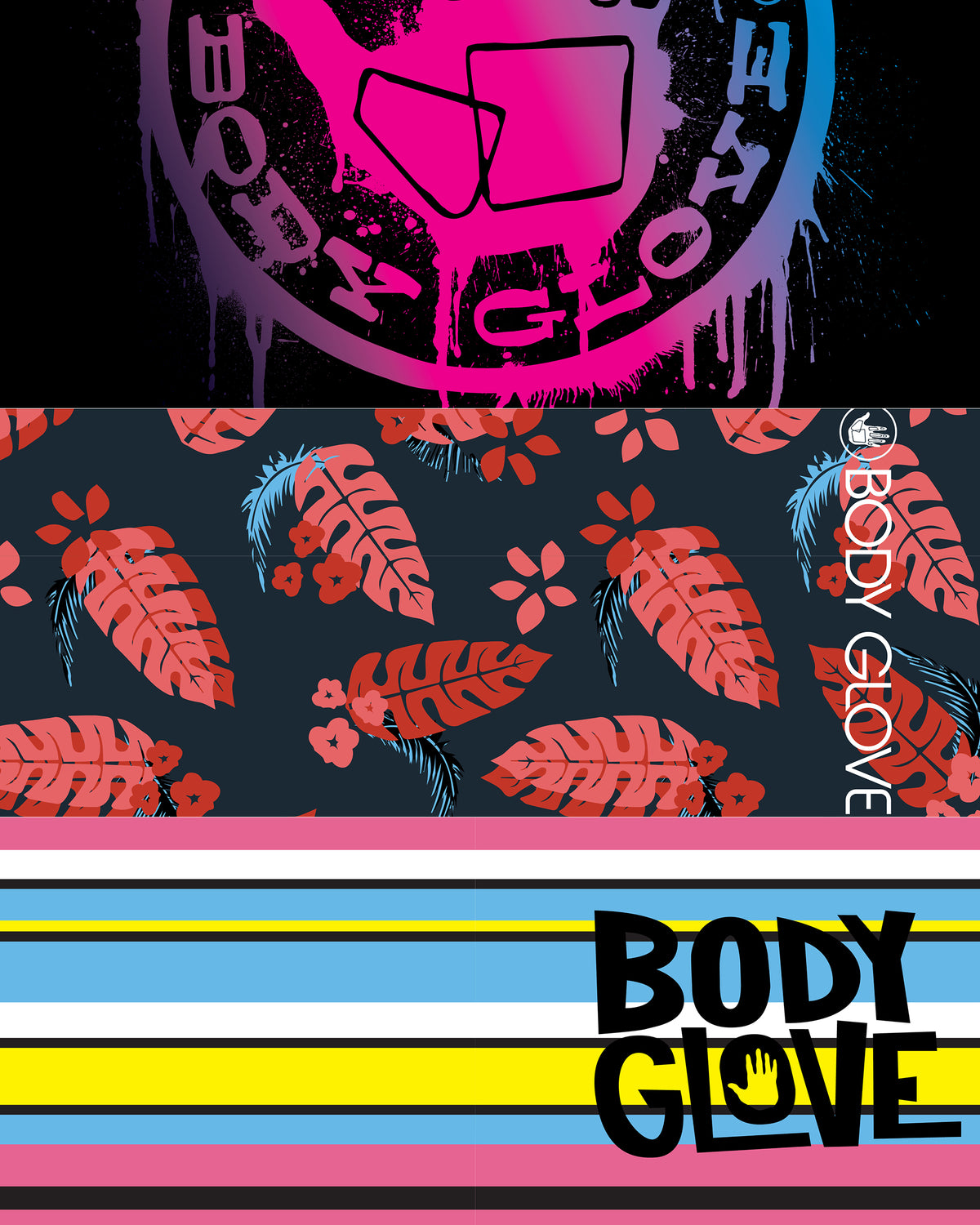 Women's 3-Piece Face Mask Set - Logo, Palm, Stripes