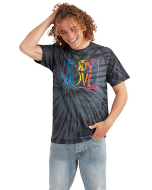 Tribal 80's Tie-Dye Short-Sleeved T-shirt - Charcoal/Black