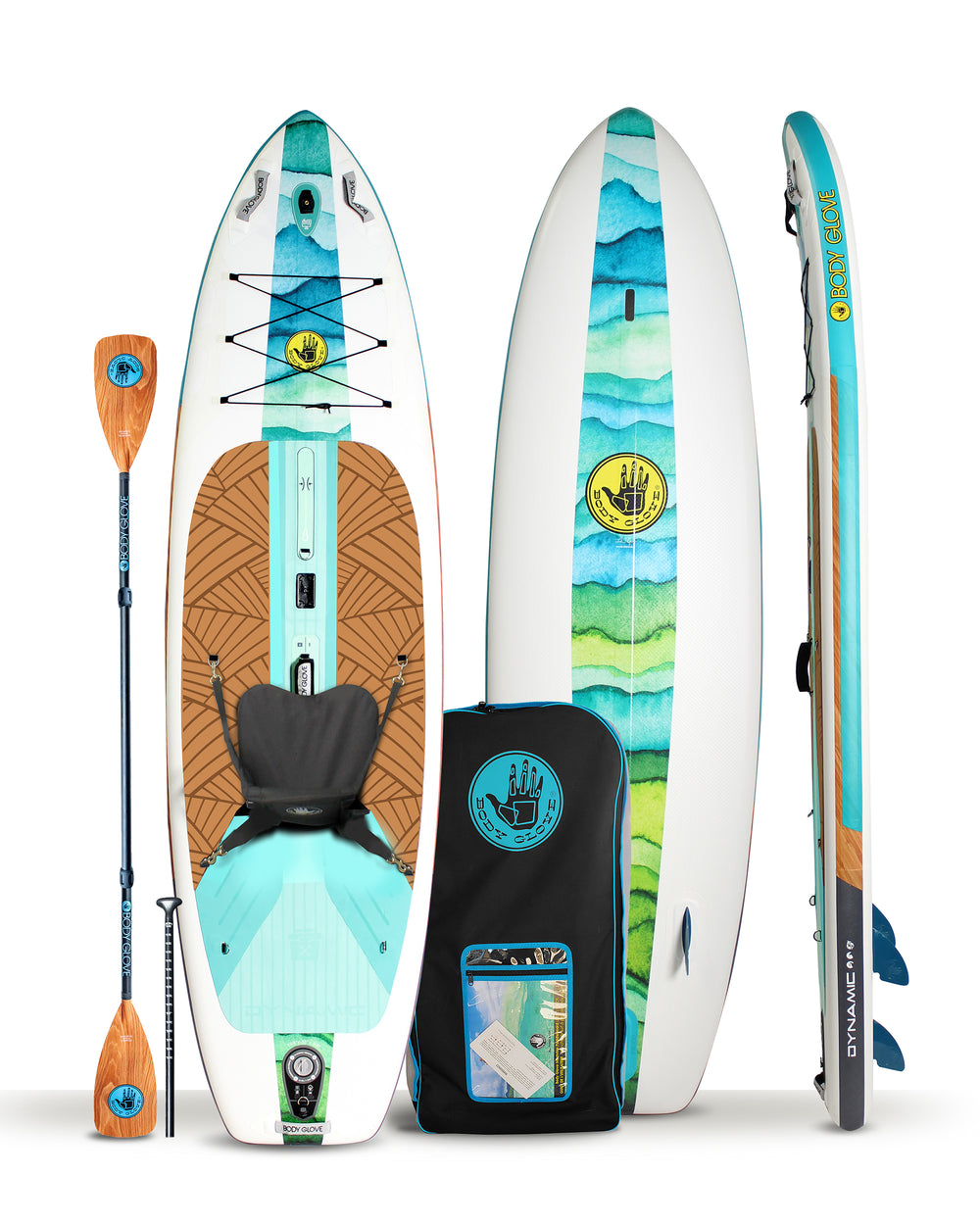 Dynamic 10'6 Inflatable Paddle Board - Blue/Green - Body Glove