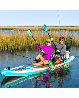 Dynamic Deuce 15' Inflatable Combo Paddle Board Kayak - Blue/Green