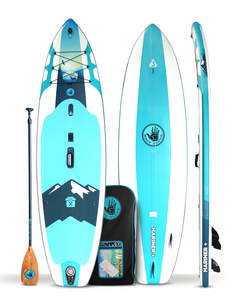 Mariner+ 11' Inflatable Paddle Board - Aqua/White