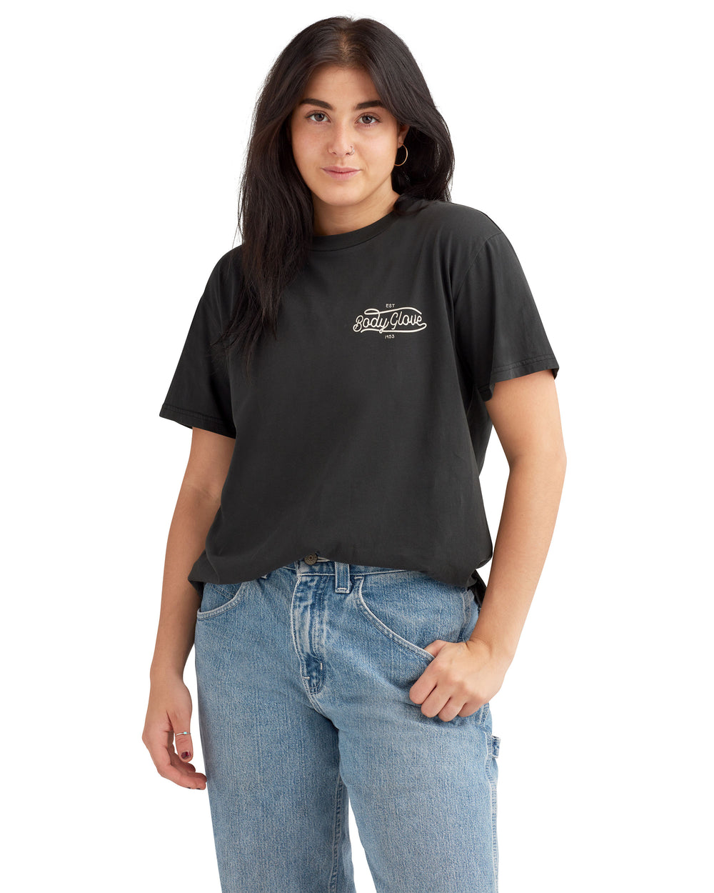 Hermosa Badge Short-Sleeved T-Shirt - Black